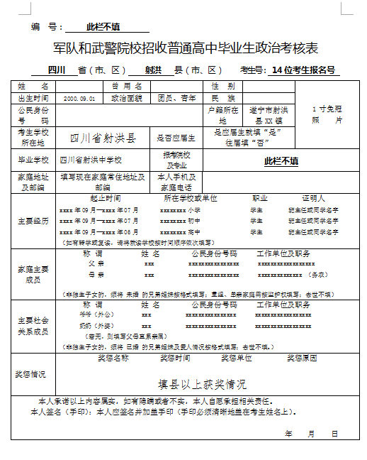 政审意见